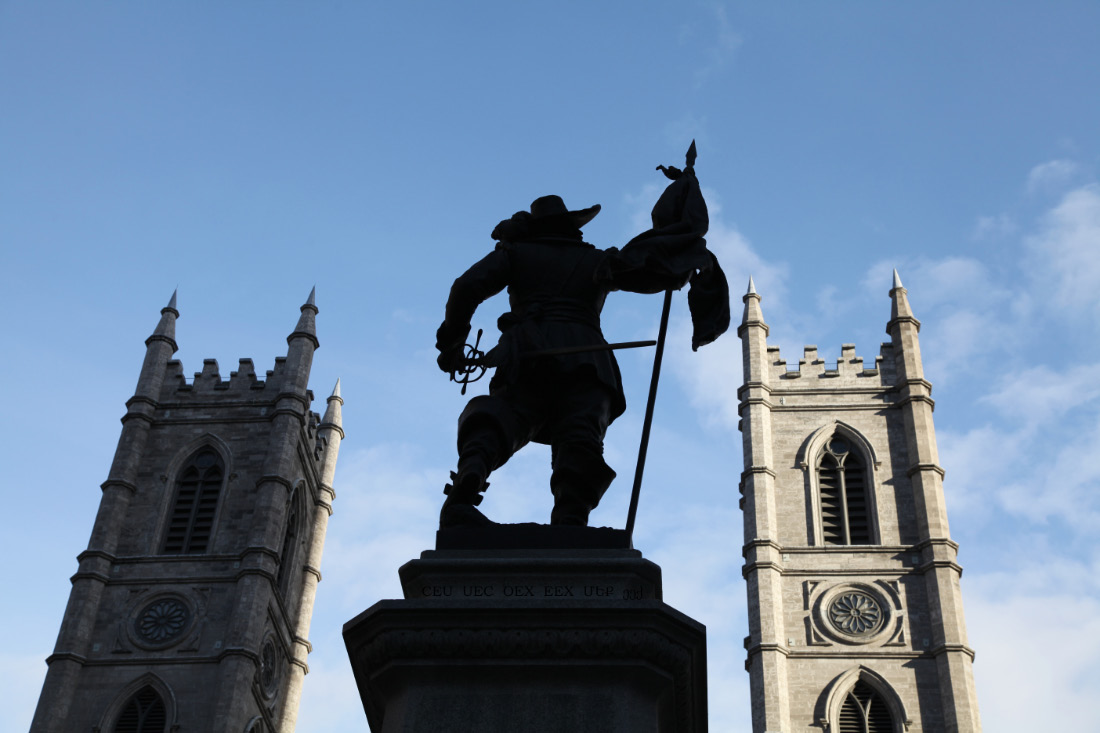 Basilique Notre-Dame de Montréal et Paul de Chomedey, sieur de Maisonneuve