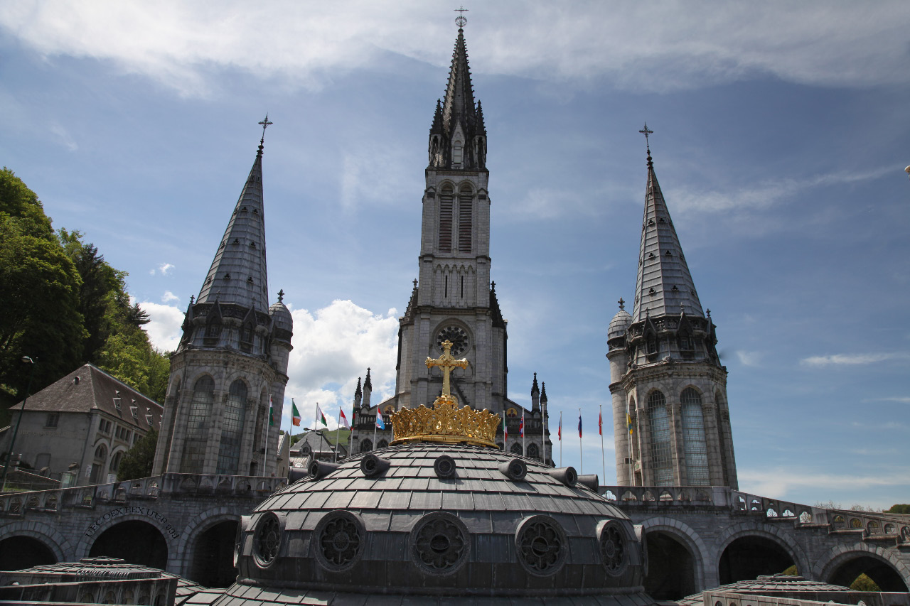 facade of Upper Basilica of Sanctuary of Our Lady of Lourdes