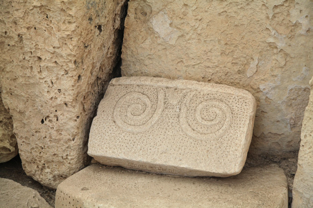 old stone with swirls